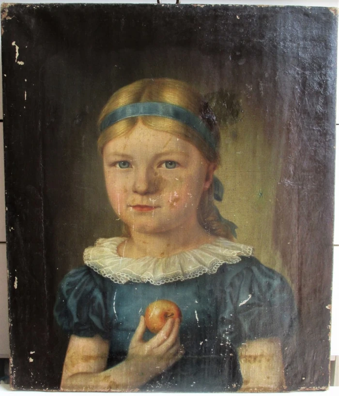 Gemälde „Mädchenbildnis“ (vor der Restaurierung)